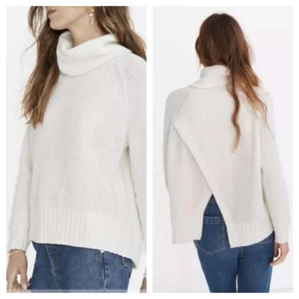 Madewell Eastbrook Turtleneck Cross-Back Sweater Cotton-Merino Cream 2020-XS